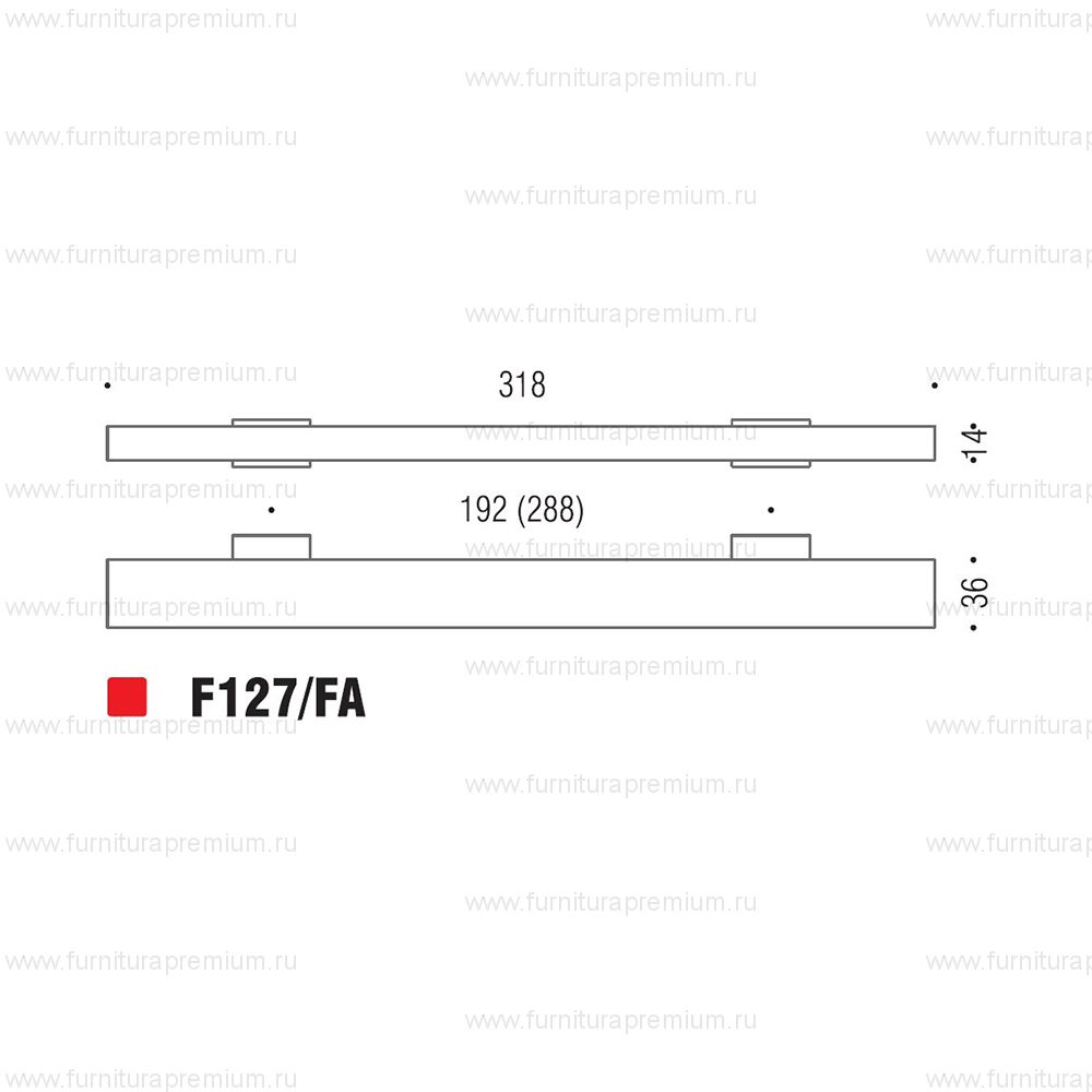 Мебельная Ручка-скоба Colombo Design F127FA 192-288 мм
