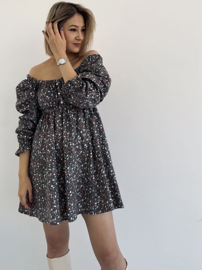 Платье Fieno из теплого хлопка Луговые травы