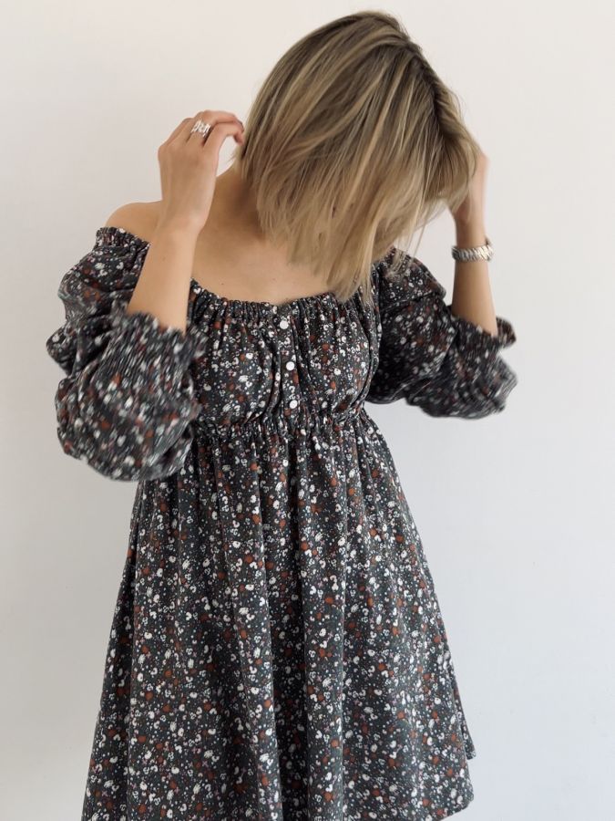 Платье Fieno из теплого хлопка Луговые травы