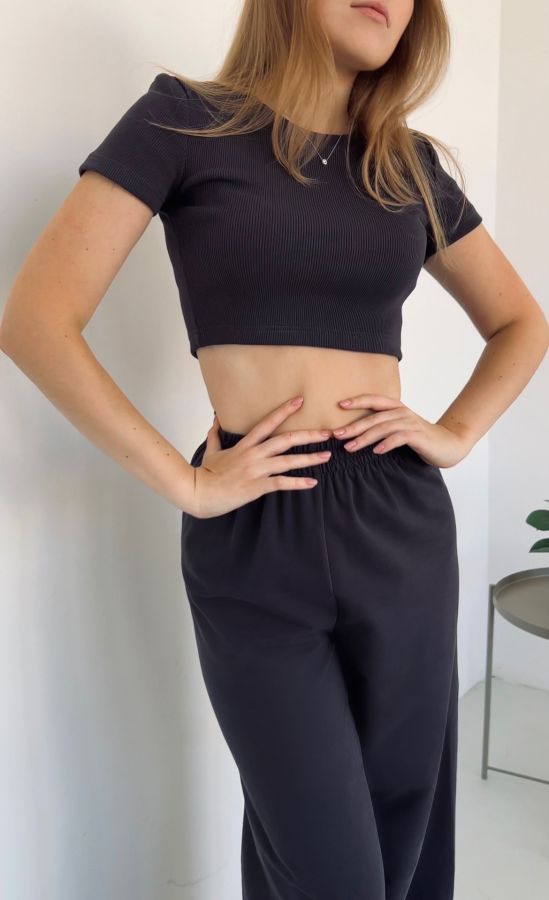 Брюки оверсайз графит