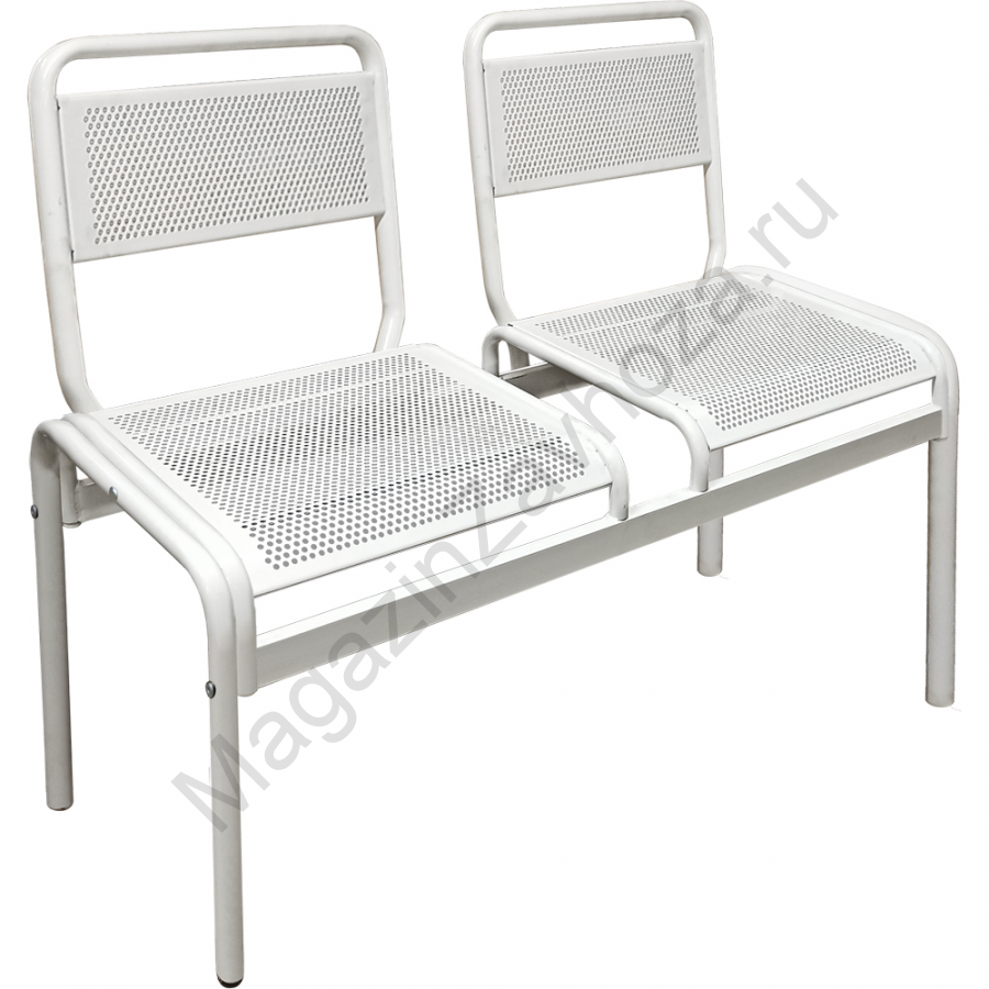 Скамейка металлическая двухместная М111-06 разборная конструкция со спинками