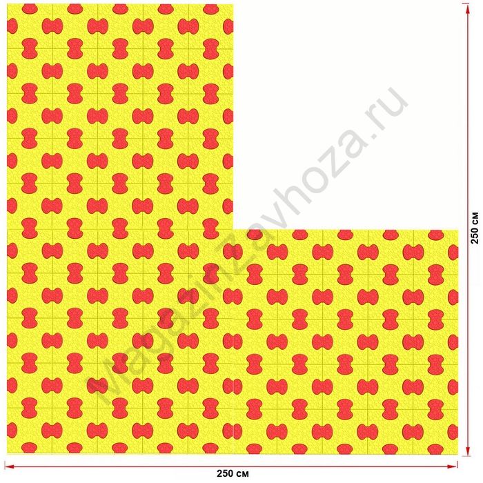 Пазловое дно для детского манежа Leco-IT Home 250 х 250 см Г-образного