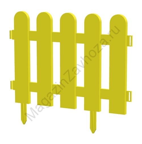 Пластиковый заборчик для грядок, выс. 32 см, ширина 32 см, 10 шт. желтый