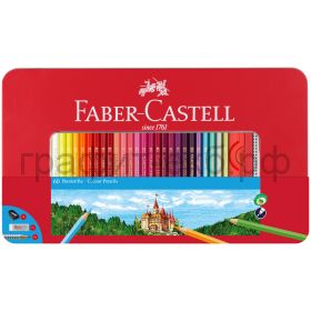 Карандаши цв.60цв.Faber-Castell Замок металл.коробка 115894