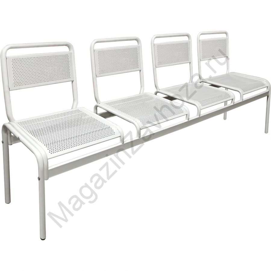 Скамейка металлическая четырехместная М111-08 разборная конструкция со спинками