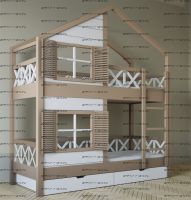 Кровать двухъярусная домик Прованс Roof №5Y2