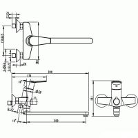 Смеситель Bravat Line для ванны и душа F65299C-LB-RUS схема 2