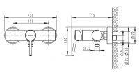 Смеситель Bravat Palace для душа с рычажном управлением F9172217CP-01-RUS схема 2