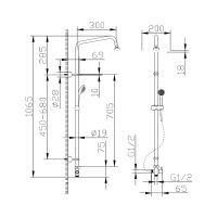 Душевой гарнитур Bravat FIT S D283CP-2A-RUS с верхним душем схема 2