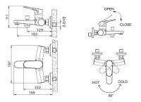 Смеситель Bravat Eler для ванны и душа F6191238CP-01-RUS с изливом схема 2