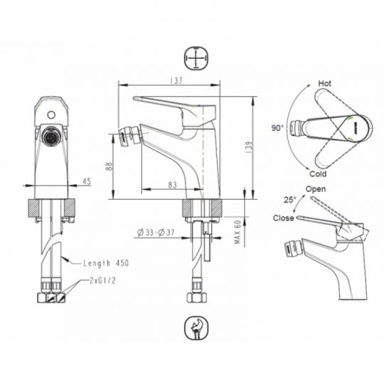 Смеситель для биде Bravat Eco F3111147C ФОТО