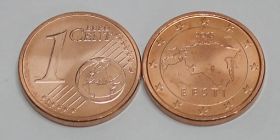 Эстония 1 евроцент 2015 год UNC