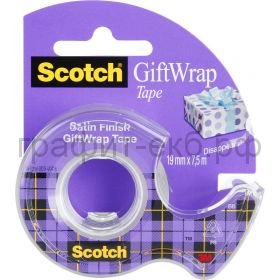 Скотч 19х7,5 GiftWrap в диспесере сатин 3М SCOTCH 1975D