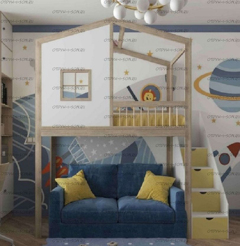 Кровать-чердак Домик Roof №6А