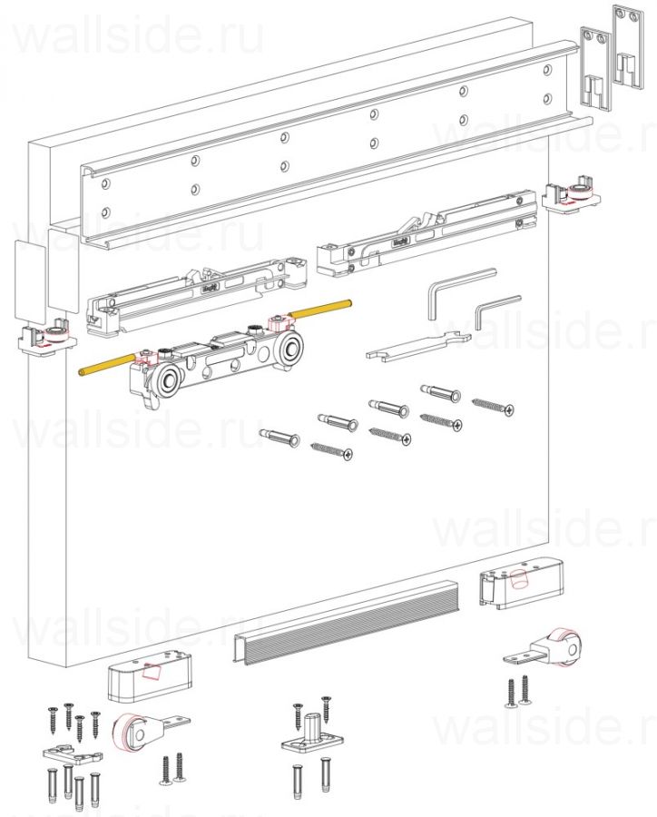 Раздвижная скрытая система Terno Scorrevoli Magic 2, 80-110 мм