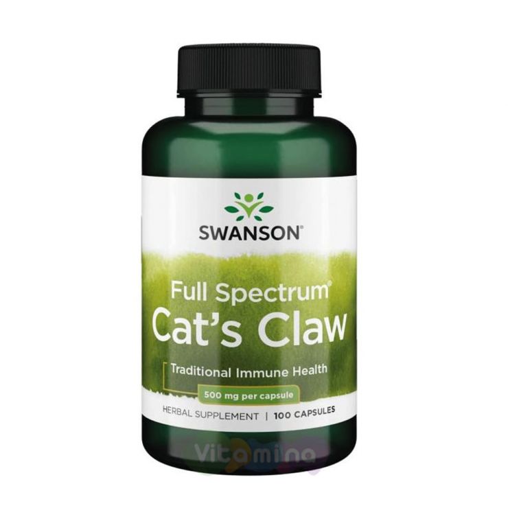 SWANSON Кошачий коготь 500 мг Full Spectrum Cat's Claw, 100 капс