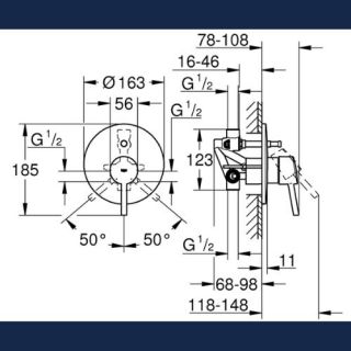 GROHE CONCETTO vanna duş smesiteli,