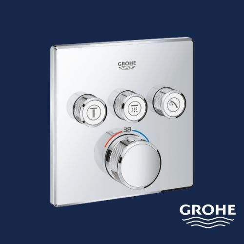 ТЕРМОСТАТ GROHTHERM SMARTCONTROL С 3 ЗАПОРНЫМИ ВЕНТИЛЯМИ