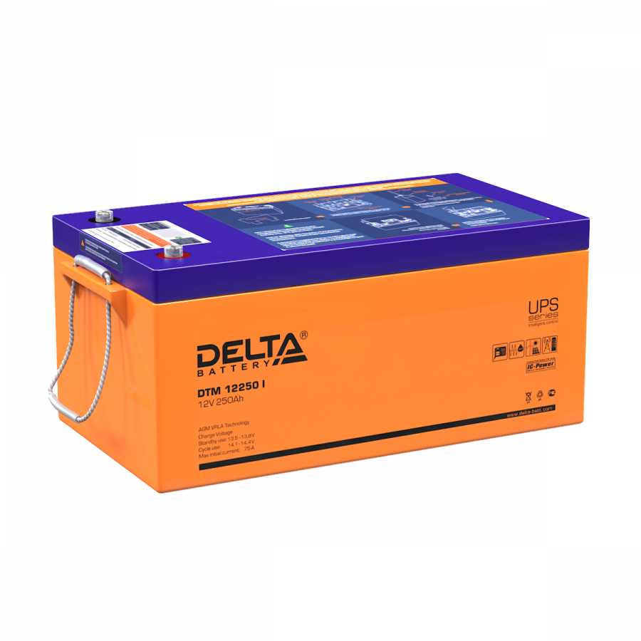 Аккумулятор герметичный VRLA свинцово-кислотный DELTA DTM 12250 I