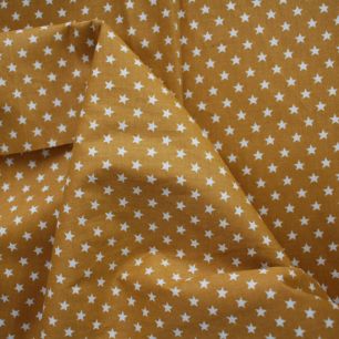 Хлопок Звезды на горчичном 50х37