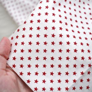 Хлопок Звезды бордовые на белом 50х37