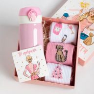 Новогодний подарочный набор термос и носки KAFTAN "Тепла и уюта"