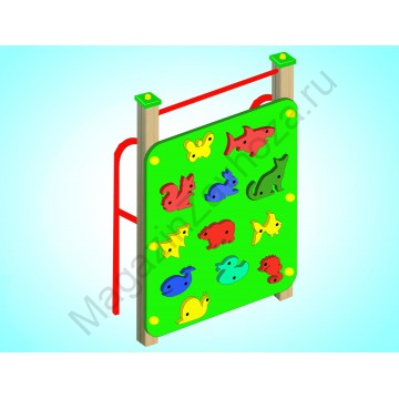 Скалодром с зацепами в виде животных