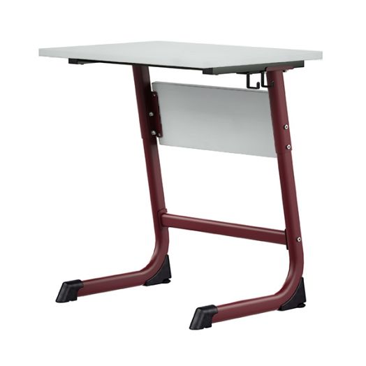 ОП31-1 Стол ученический «Оптима» 1 - местный, фиксированный, столешница и экран ЛДСП серый камень 22 мм