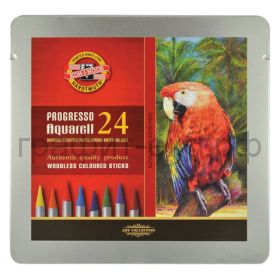 Карандаши цв.24цв.Koh-I-Noor "Progresso" в лаке в металлической коробке 8784/24