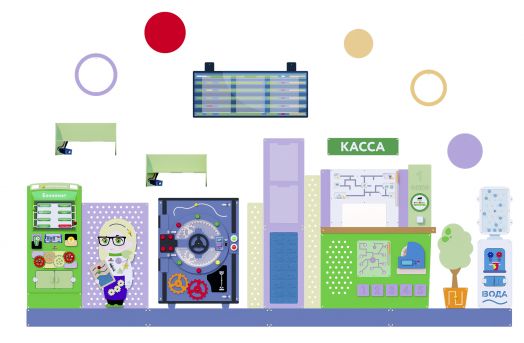 ПФГ-00О Декоративно-развивающая панель «Офис банка» (4000 х 1550 мм)