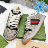 Мужские кеды Gucci с мехом