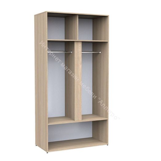 Шкаф 2-х створчатый с ящиком "Палермо" (Ясень шимо светлый/Белый глянец)