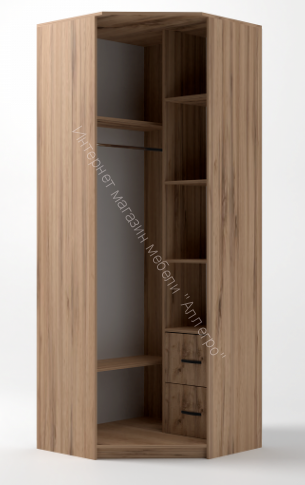 Шкаф угловой "Дуэт Люкс" с зеркалом (Дуб бодега)