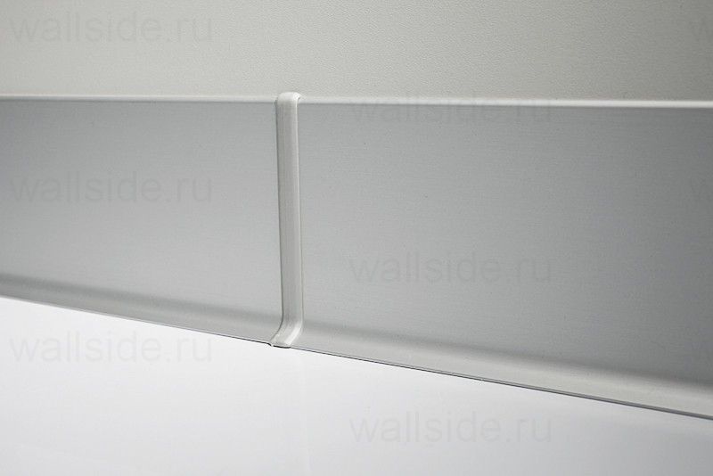 Плинтус алюминиевый Евротрим 2140, 40х10 мм, серебро матовое