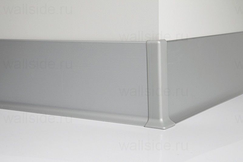 Плинтус алюминиевый Евротрим 2140, 40х10 мм, серебро матовое