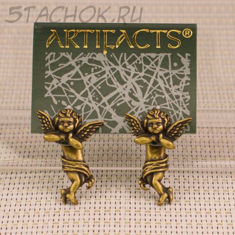 Серьги-половинки "Ангелочки" цвет бронзы (JJ США)