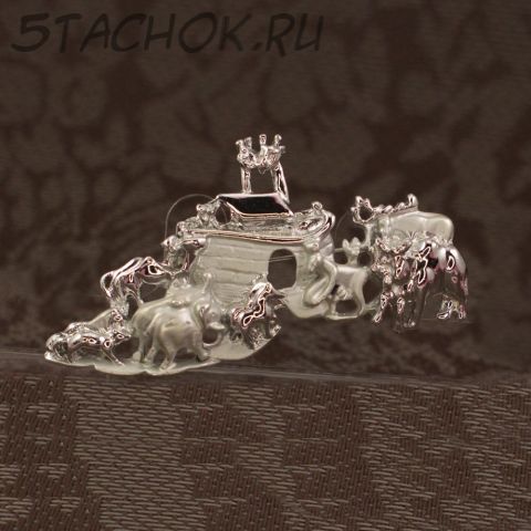 Брошь "Ноев ковчег" цвет серебра (AJC США)