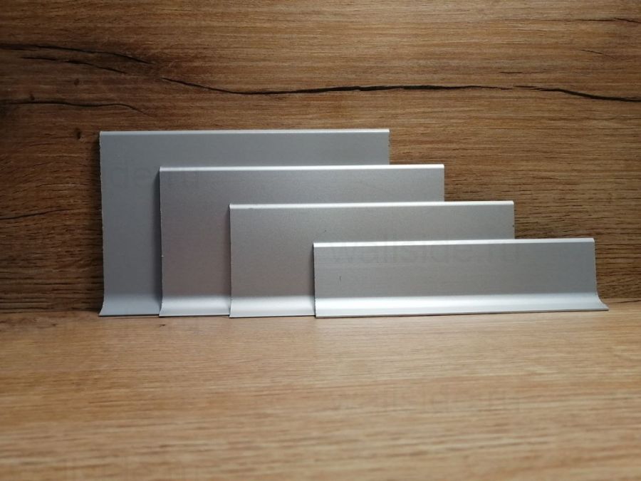 Плинтус алюминиевый Евротрим 2155, 100х10 мм, серебро матовое