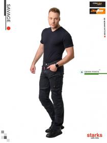 EF56 Мотоджинсы SAVAGE , муж., Slim fit, Cordura Denim стрейч, Чёрный, Rinsed wash