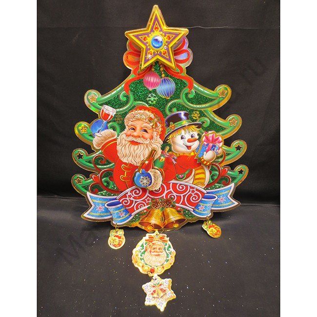 Подвеска картон Елочка 36х30см 141-582М