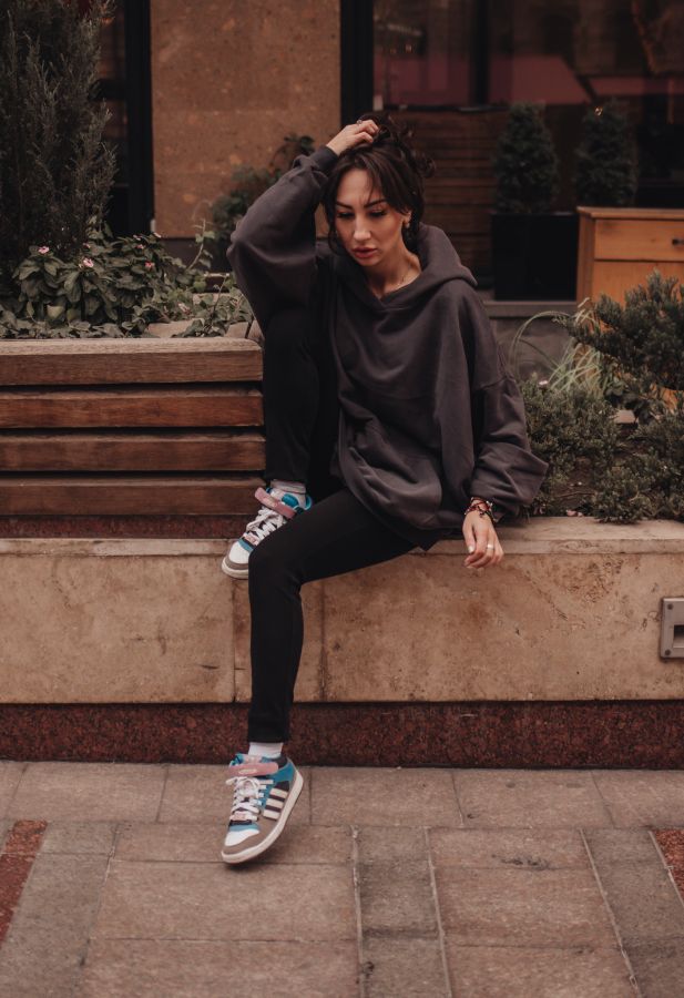 Худи оверсайз в цвете графит