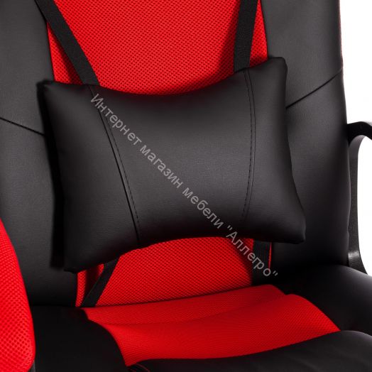 Кресло DRIVER (22) кож/зам/ткань, черный/красный, 36-6/TW-08