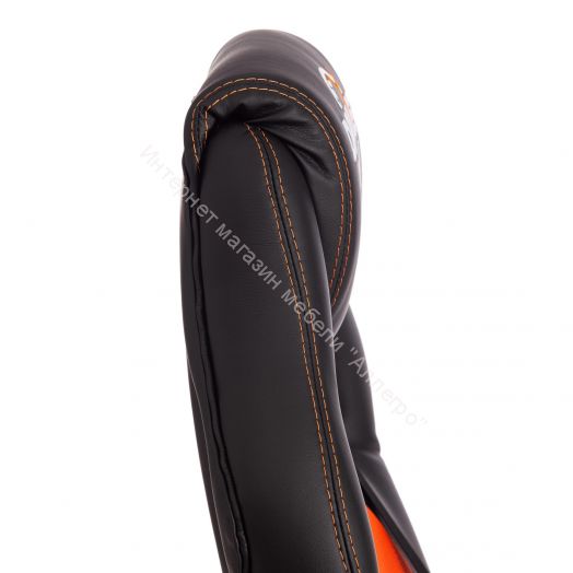 Кресло DRIVER (22) кож/зам/ткань, черный/оранжевый, 36-6/TW-07