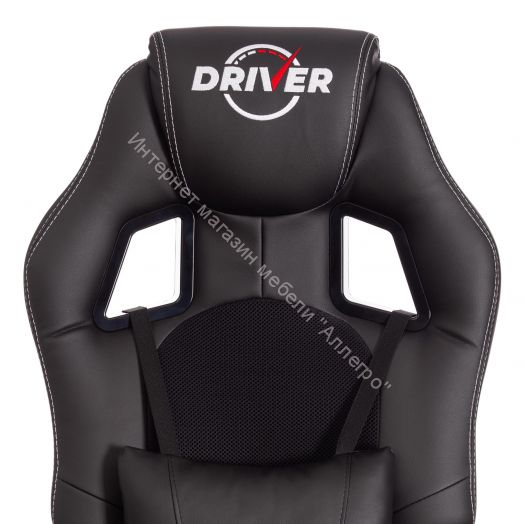 Кресло DRIVER (22) кож/зам/ткань, черный/черный , 36-6/TW-11