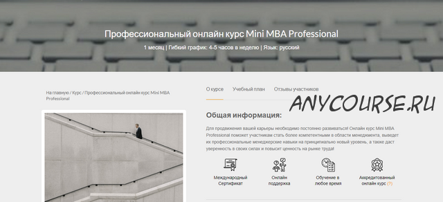[M&MU Business School (UK)] Профессиональный онлайн курс Mini MBA Professional (2020)
