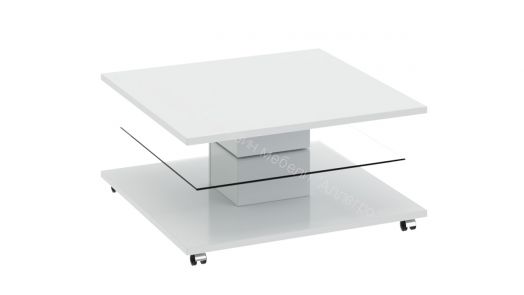 Стол журнальный «Diamond» тип 1 (Белый/Белый глянец)
