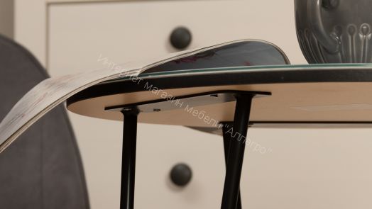 Стол журнальный ДП 1-03-04 (Чёрный/Мрамор чёрный)