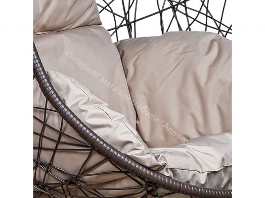 Подвесное Кресло Leset Саона каркас Коричневый подушка Бежевая