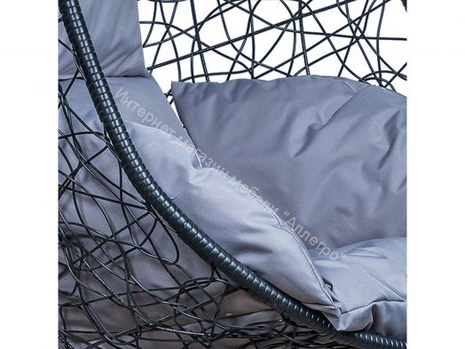 Подвесное Кресло Leset Саона каркас Черный подушка Светло-серая