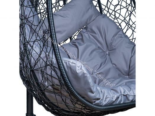 Подвесное Кресло Leset Гаити каркас Черный подушка Светло-серая